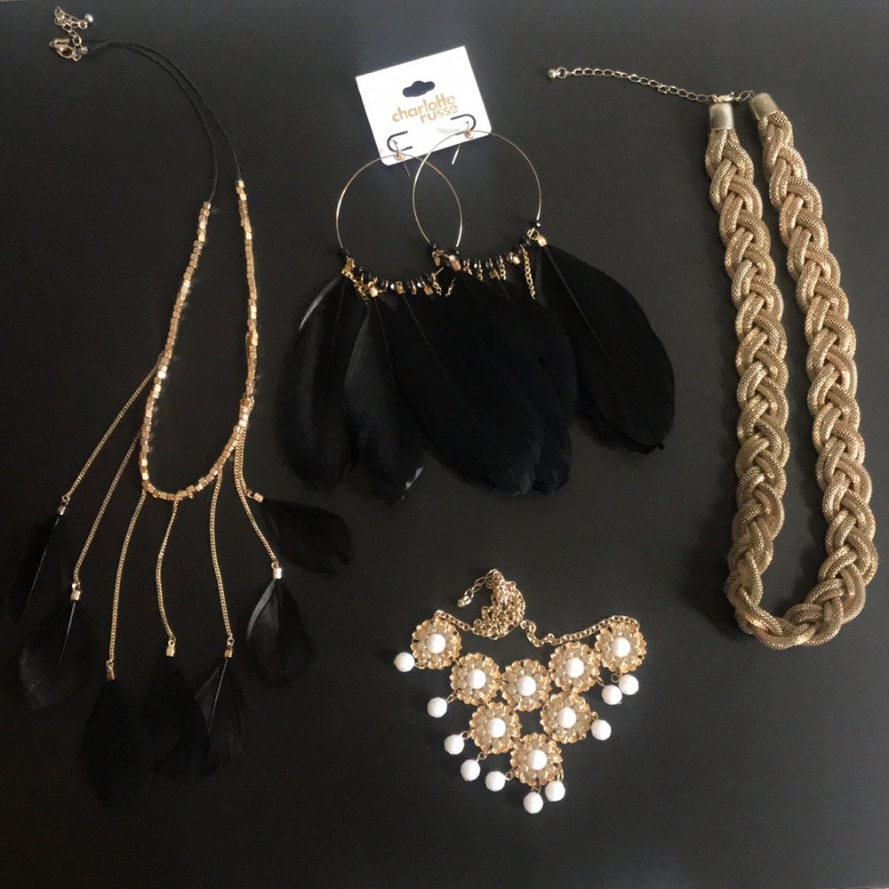 Earrings and necklace jewelry set